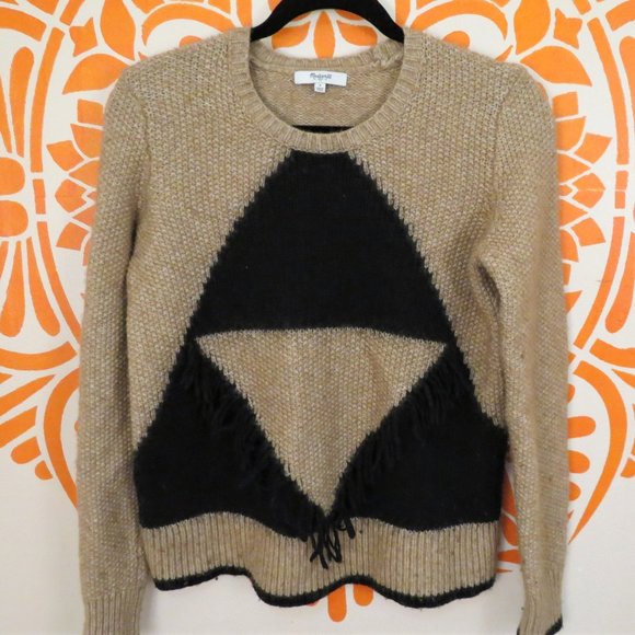 Madewell Sweaters - Madewell Brown & Black Wool Blend Sweater S